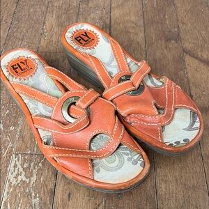 Fly London Women's Orange Wedge Sandals